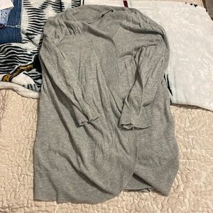 gray cardigan
